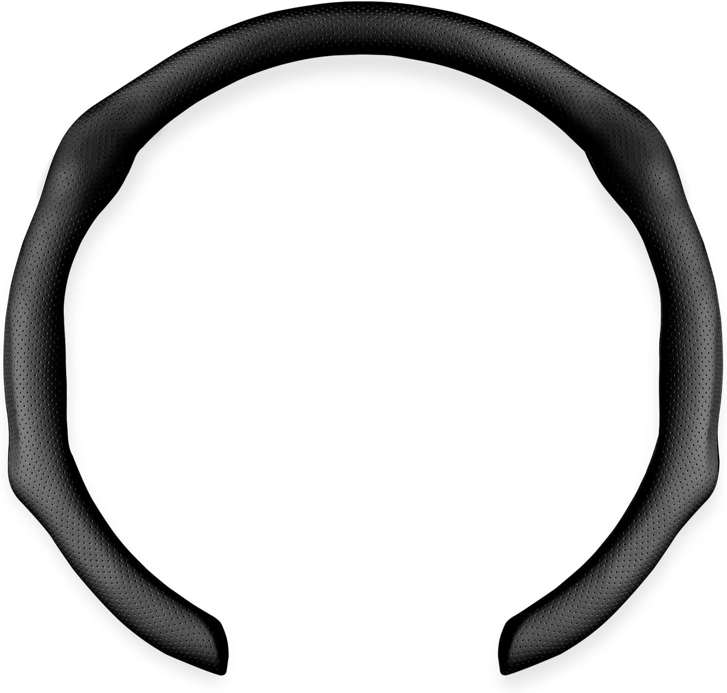 611MHNFmjVL._AC_SL1500_.jpg Leather Steering Wheel Cover, Premium Microfiber Leather Steering Wheel Wrap Men 14.5-15 inch Universal Breathable Car Steering Wheel Accessories Protector, Black - Image 1