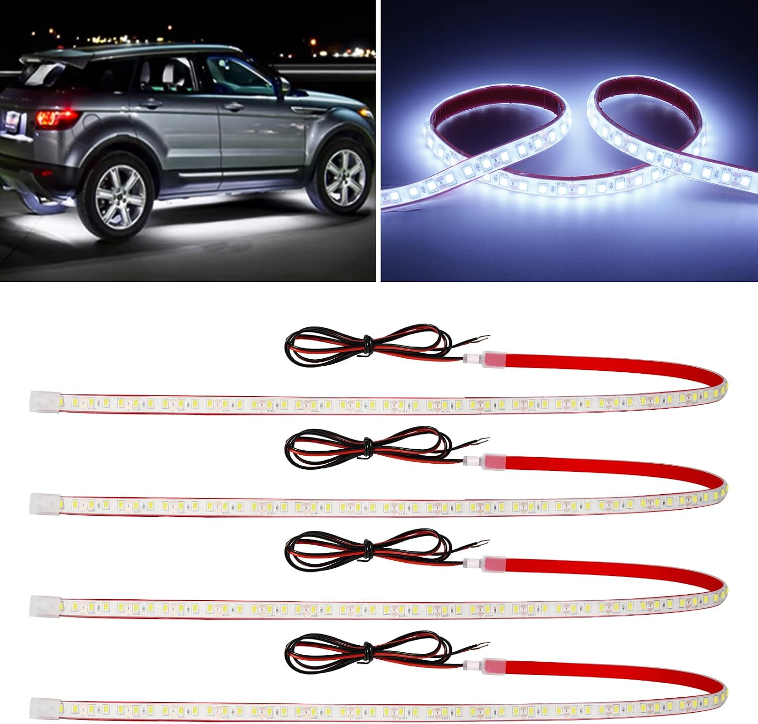 718pWqkrKSL._AC_SL1500_.jpg 12V Car LED Strip Light,24inch Car Interior Light Strip IP68 Waterproof Cuttable for Car Motorcycles Boat Golf Cart Truck Cargo Home Decoration with Strong Nano Tape,(4PCS) - Image 1