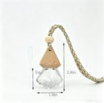 Set of 2 Hanging car air fresheners; Empty Bottles can be refilled with Natural car air fresheners; Essential Oil car Diffuser; Transparent Glass Pendant with Wooden Cap and Hanging Cord - Image 2