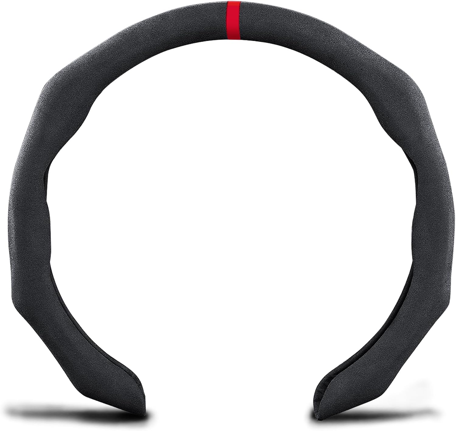 71OXfrZvMXL._AC_SL1500_.jpg Car Steering Wheel Cover Suede Wrap 14.5-15 inch Steering Wheel Grip Snap On Non Slip Sport Car Interior Accessories Decoration Universal Black - Image 1